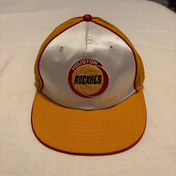 Vintage Hardwood Classics Houston Rockets Satin Front Fitted Hat - Picture 1 of 7